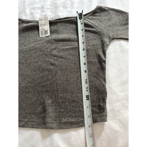 NWT Forever 21 Knit Crop Top Heather Gray Women's Small Off the Shoulder - Picture 4 of 7
